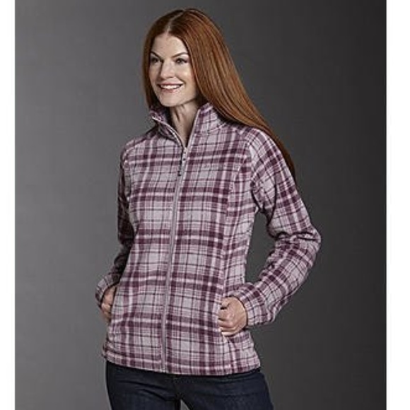 Columbia Jackets & Blazers - Columbia Purple Plaid Soft Fleece Full Zip Jacket